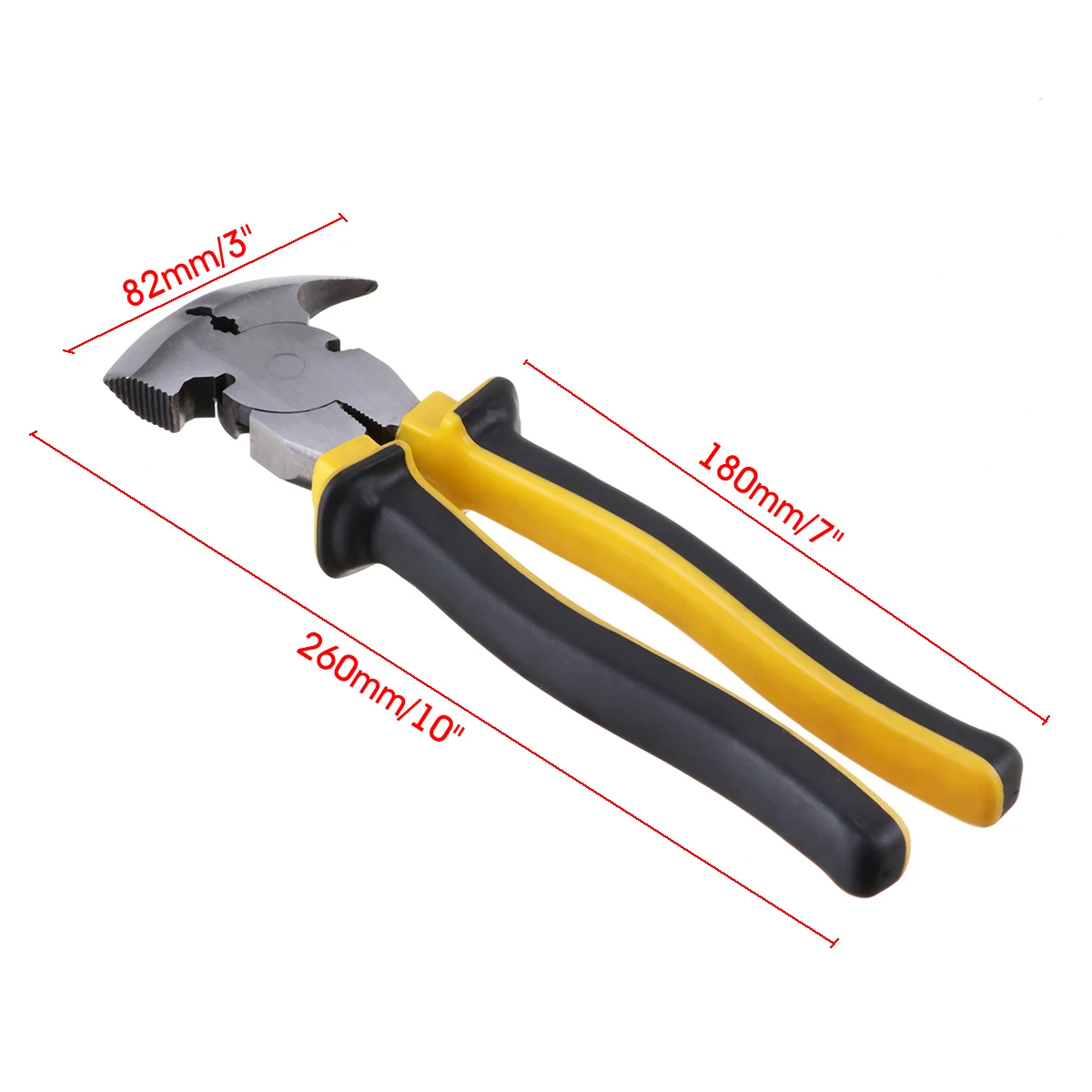 

Drillpro 10" 250mm Fencing Plier Farm Striking Face Staple Remover Hook Clamp Pincer Fencing Hammer Wire Fencing Cutter
