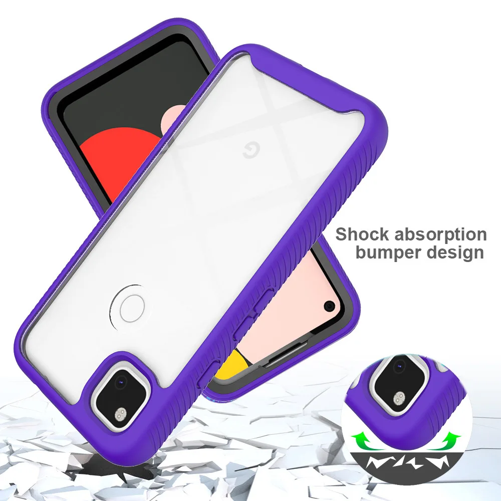 

2 in 1 Full protective shock proof silicone tpu pc case For google pixel 4A 5 XL phone cases and covers bumper
