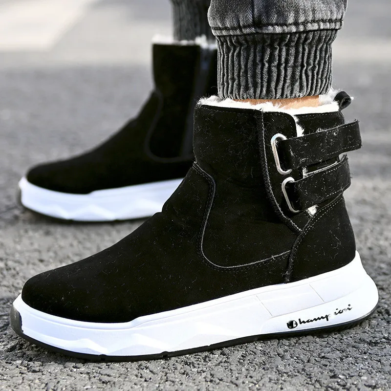 

Winter Cotton Shoes Men's Snow boots Warm Ankle Boot Fashion Casual platform Plush Sneakers Non-slip Warm Loafers Male Footwear