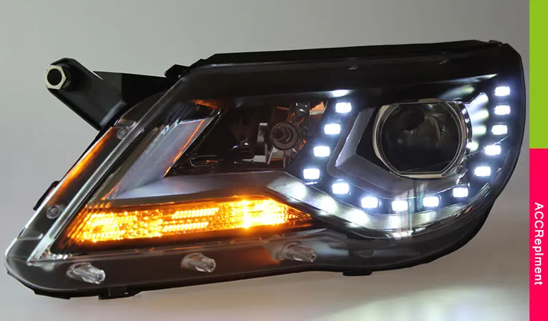 Авто освещение стиль светодиодный головной фонарь для VW Tiguan светодиодный фары 2010-2012 Европа Volkswagen drl H7 hid Биксеноновые линзы ближнего света