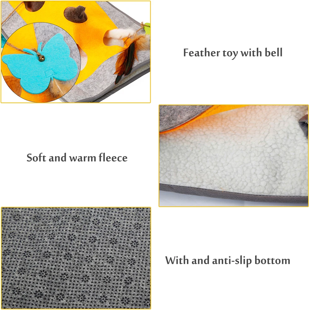 Одеяло для домашних животных игровой коврик с отверстиями туннель кошек