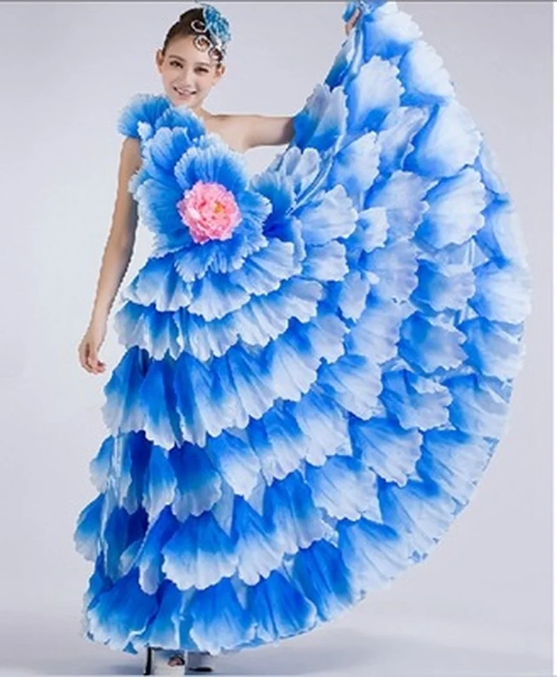 Танцевальное платье Baijinbai для фламенко танцевальное с испанскими лепестками