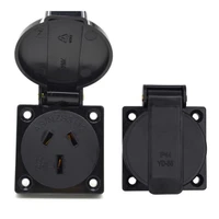 black round cover 5050 mm australian outdoor socket ip44 1015a 250v au electrical ac power socket waterproof industrial outlet
