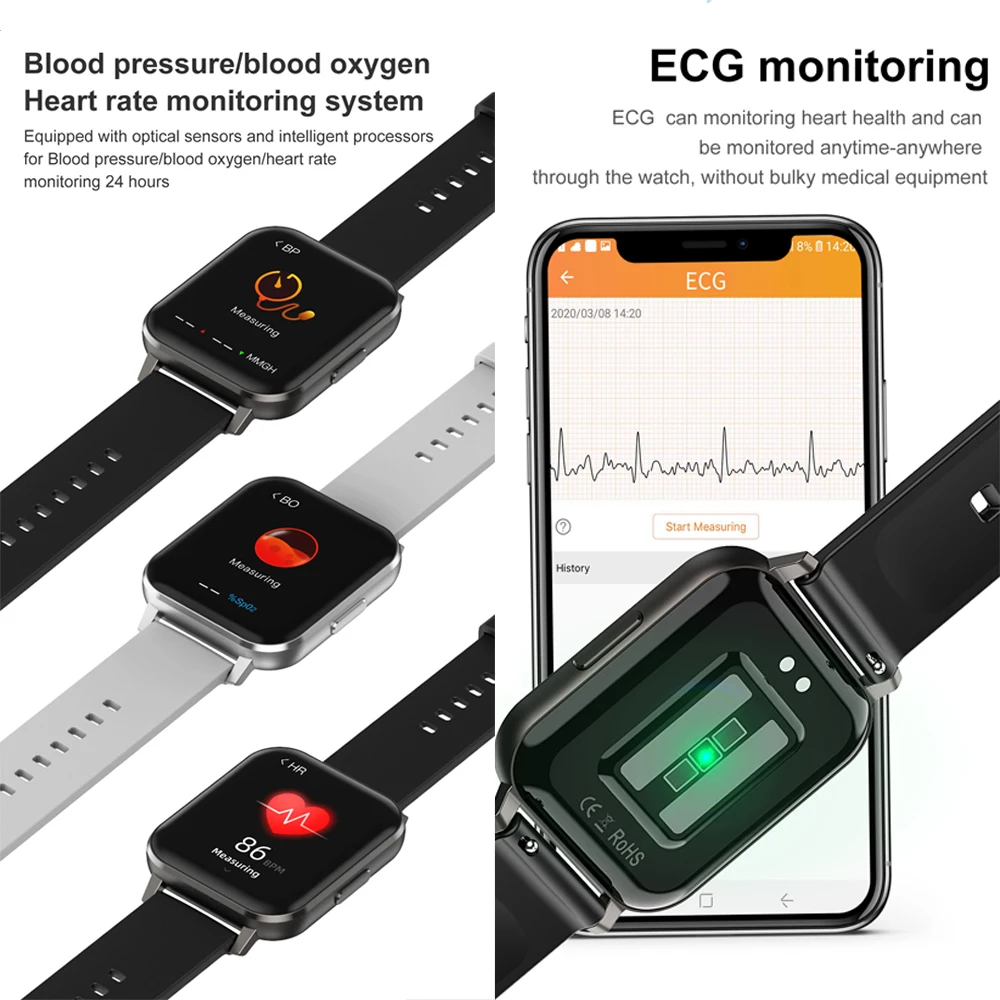 

1.78 inch 420*485 HD Screen ECG Smartwatch Multi-Sports Mode Blood Pressure IP68 waterproof Smart Watch for Android IOS