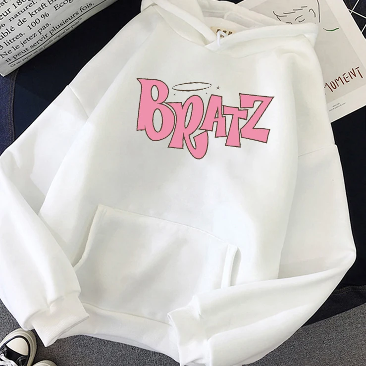 New Harajuku Autumn winter Sweatshirt Letter Bratz hoodie Women/men Casual student Fashion Hooded Sweatshirt Long Sleeve Unisex