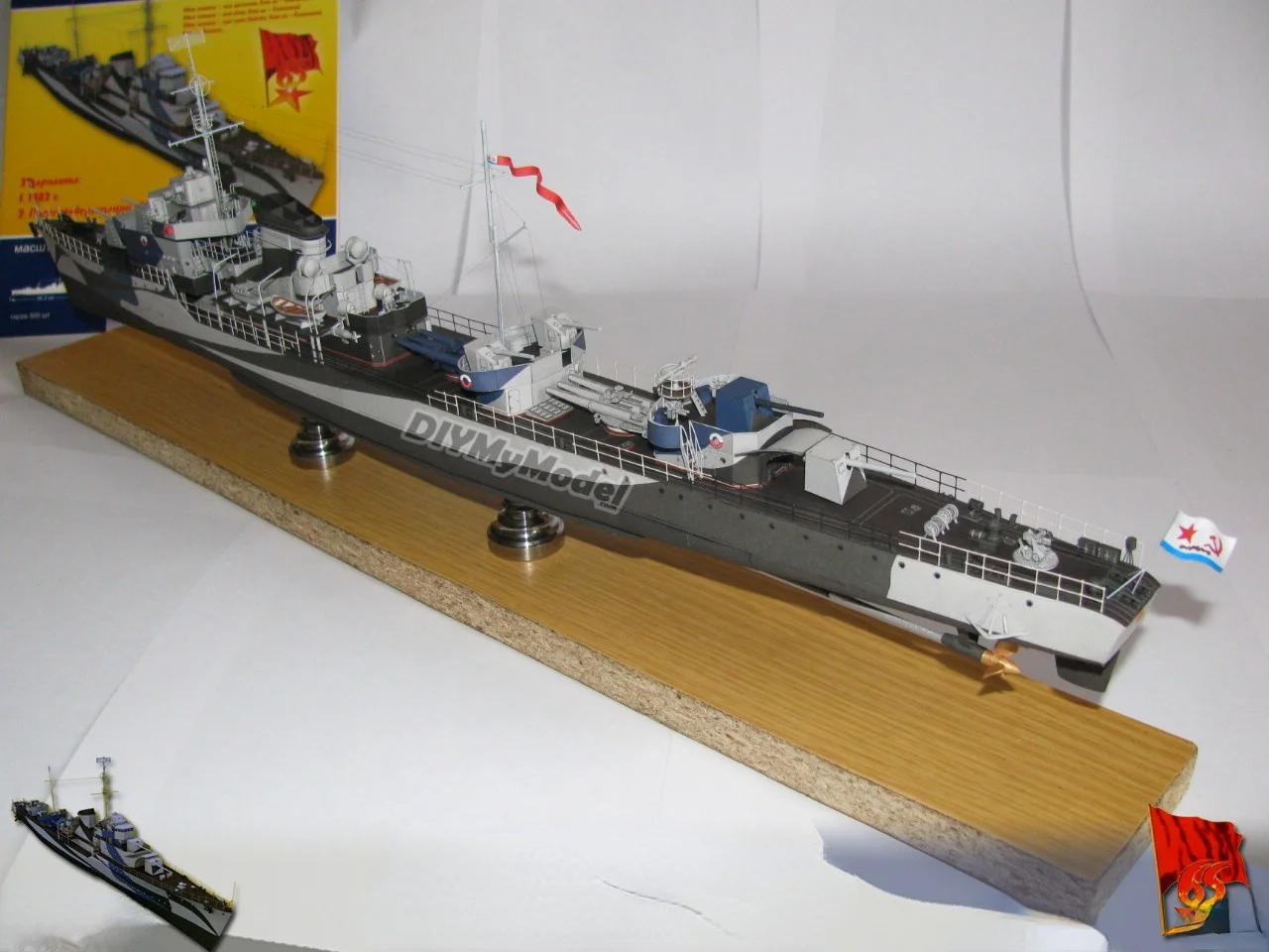 DIYMyModeI-antiguo destructor de la clase de la ira sovi&eacute;tico, bricolaje, artesanal, Kit de modelo de papel hecho a mano, rompecabezas de juguete, regalo, utillaje de pel&iacute;cula-2
