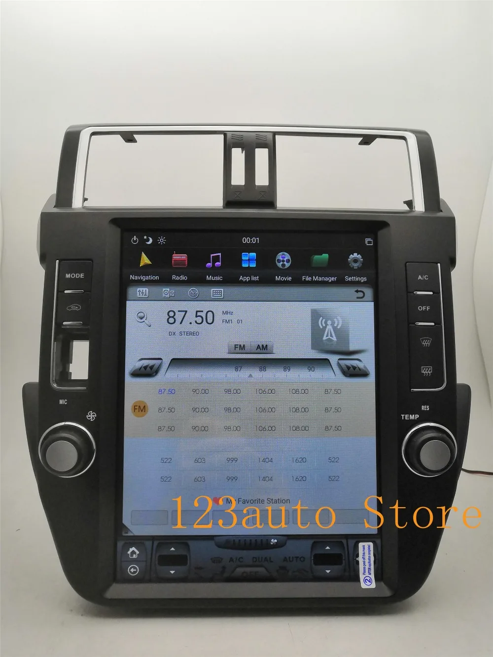12,1 дюймов вертикальный Tesla стиль Android 8,1 Авто DVD gps PX6 ips для TOYOTA Land Cruiser Prado 150 радио