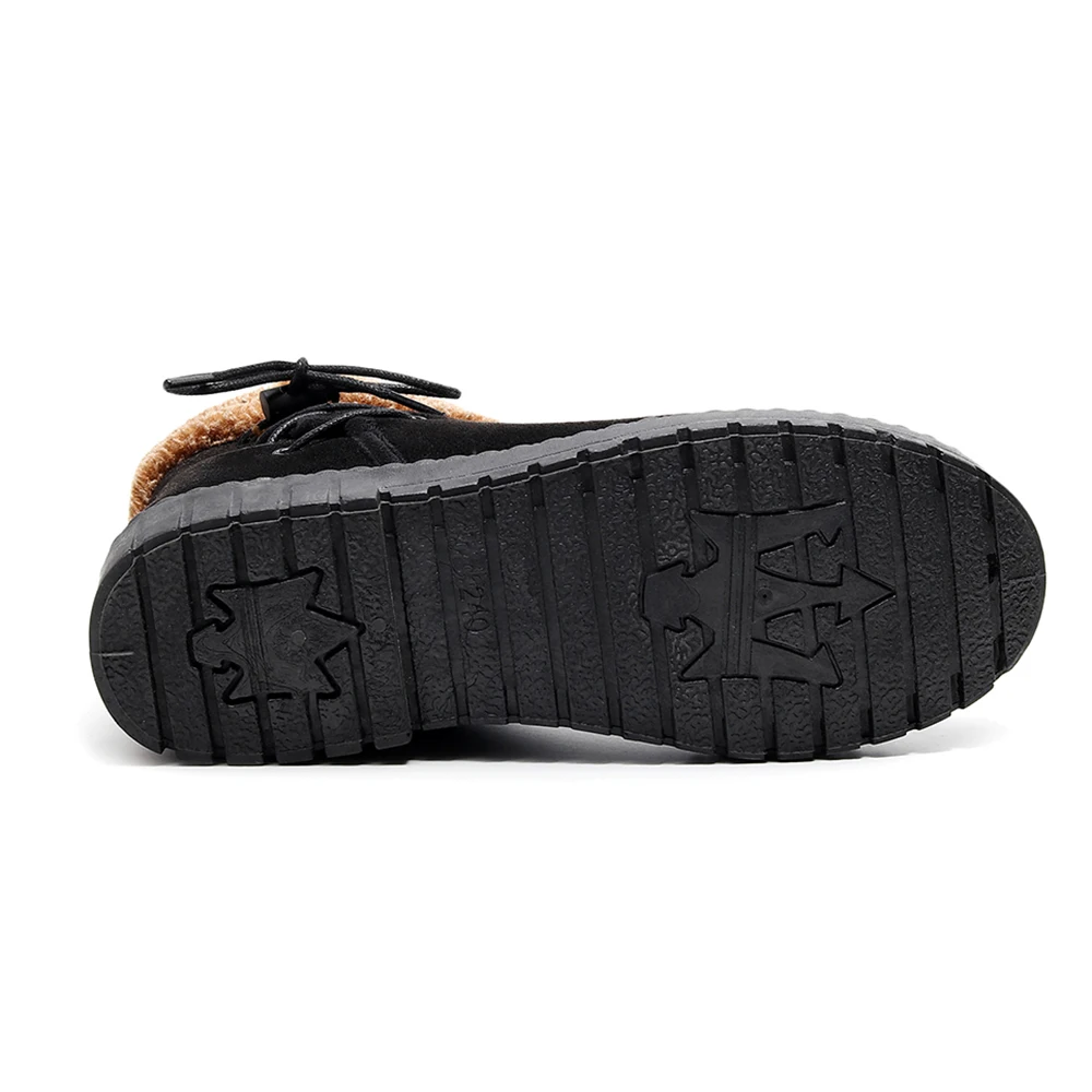 2019 теплые зимние ботинки женские ботильоны из флока на плоской подошве с