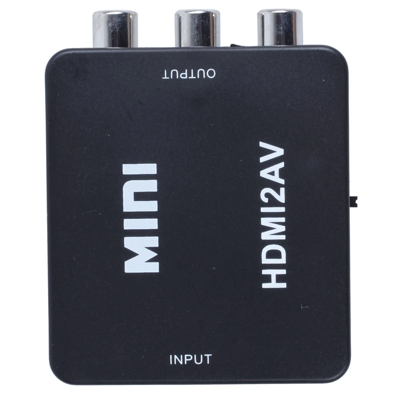 Композитный видеоконвертер AV MINI HDMI на 3RCA CVBS адаптер ТВ PS3 VHS VCR DVD черный |