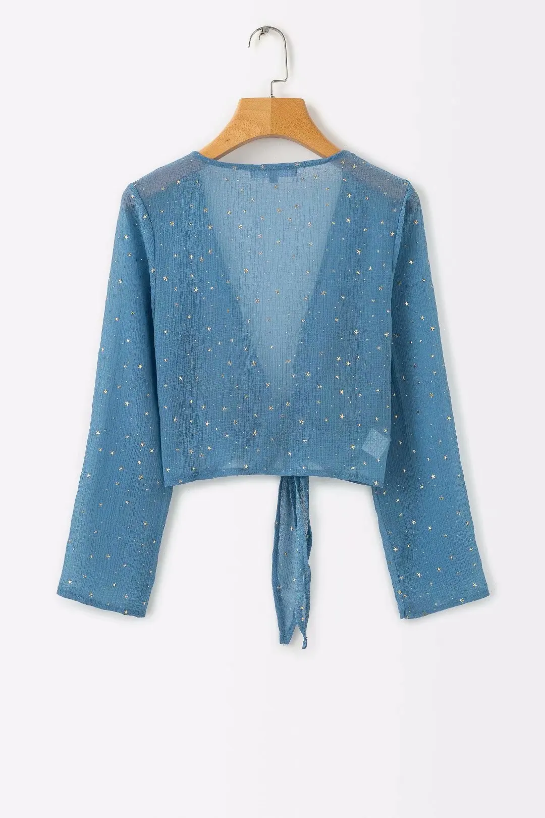 Пикантный летний укороченный топ с V образным вырезом завышенной талией и бантом