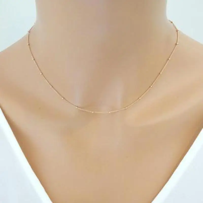 

Women Gold Chain Necklace Delicate Beaded Satellite Dainty Choker Necklace Minimalist Collar Femme Bijoux Simple Jewelry