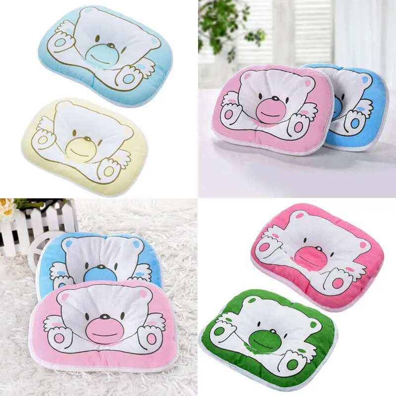 

Lovely Baby Pillow Bear Pattern Pillow Rest Flat Shaping Pillow Anti Flat Head Syndrome for Crib Cot Bed Neck Support