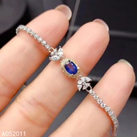 kjjeaxcmy fine jewelry natural sapphire 925 sterling silver noble new women hand bracelet support test hot selling
