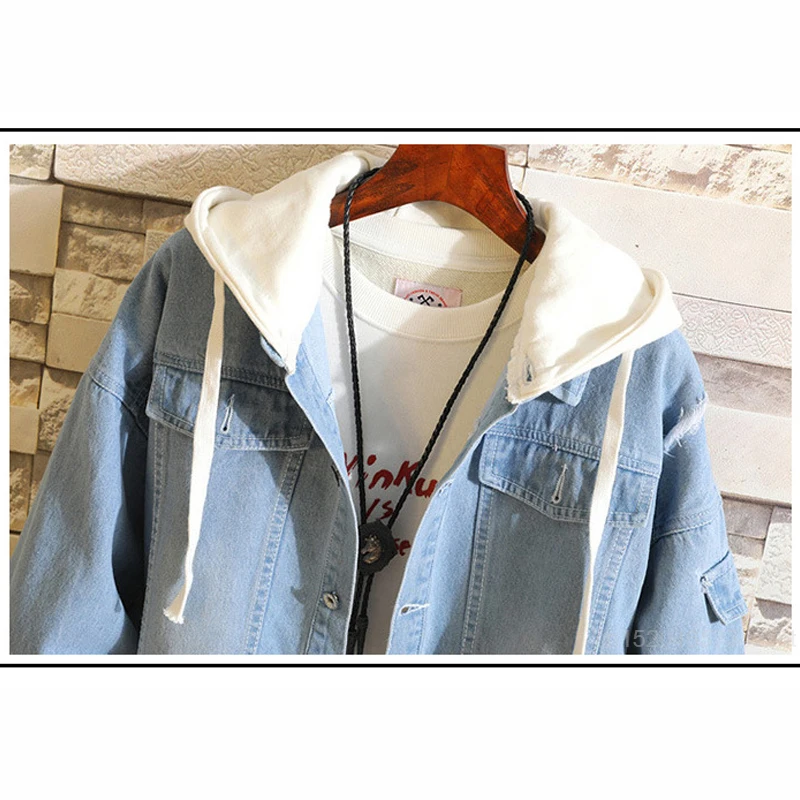 My Boku no Hero Academia Midoriya Izuku Todoroki Shoto Cosplay Costume Denim Jacket Hooded Holes Jeans Unisex Long Sleeves Coat |