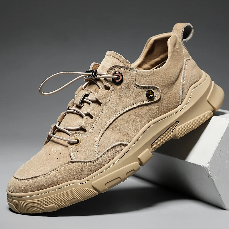 

Men's Leather Shoes Luxury Brand Cow Suede Breathable Fashion Oxford Shoes Thick Bottom Comfortable Non-Slip Casual Shoes