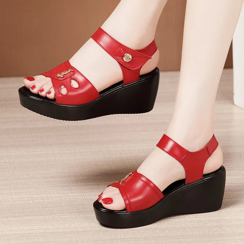 

Plus Size 32-43 Platform Sandals Women Shoes Summer 2022 High Heels Wedges Sandals Ladies Waterproof Beach Office Sandals