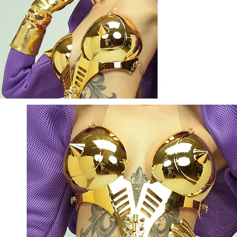 Танцевальный костюм в стиле панк Gogo сексуальный бюстгальтер Клубная одежда