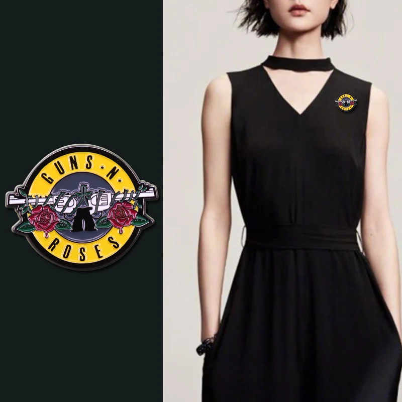 Guns N Roses Band брошь с логотипом Badge GNR эмалированная булавка для любителей музыки |