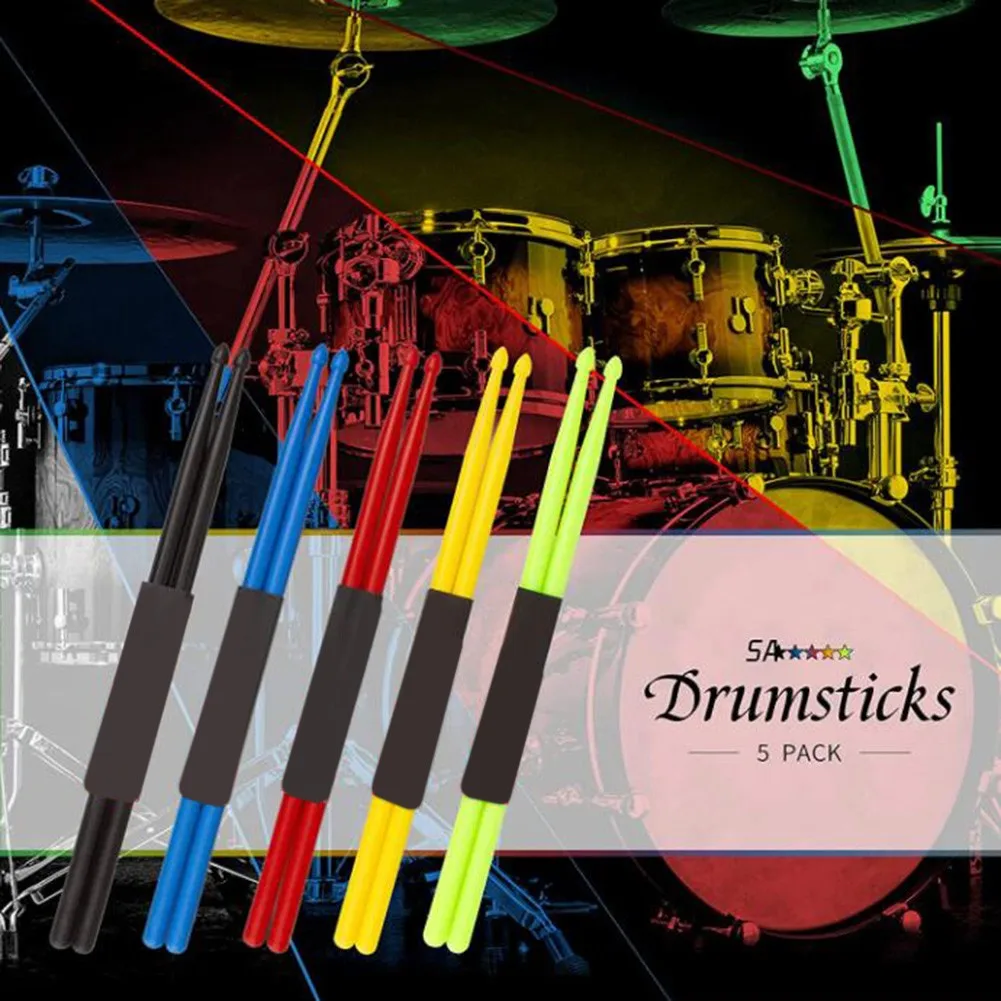 

1 Pair Of Drumsticks Brand New High-quality Nylon Drumsticks Drum Set Professional Color Drumsticks Nylon Drumsticks Set Light