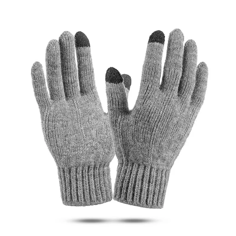 

Перчатки мужские зимние утепленные, трикотажные теплые однотонные черные, деловые, для вождения, велоспорта