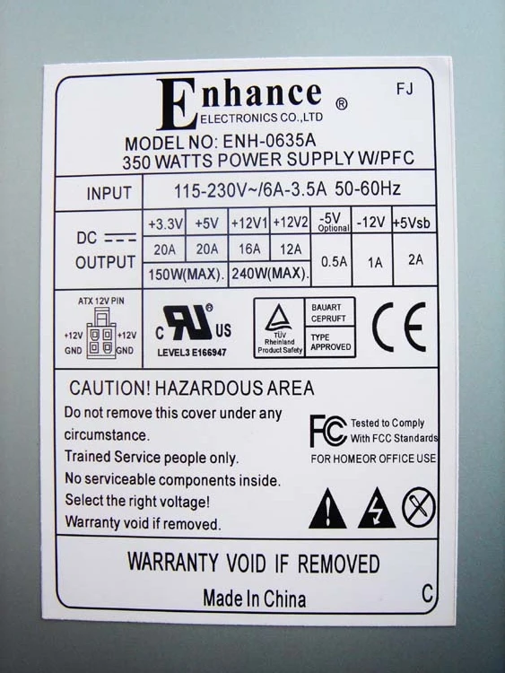

Enhance ENH-0635A Server Power Supply 300W