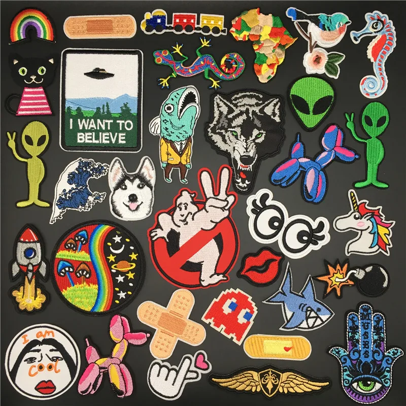 Тканевые нашивки с волком призраком собакой бомбой вышитая полоса для одежды