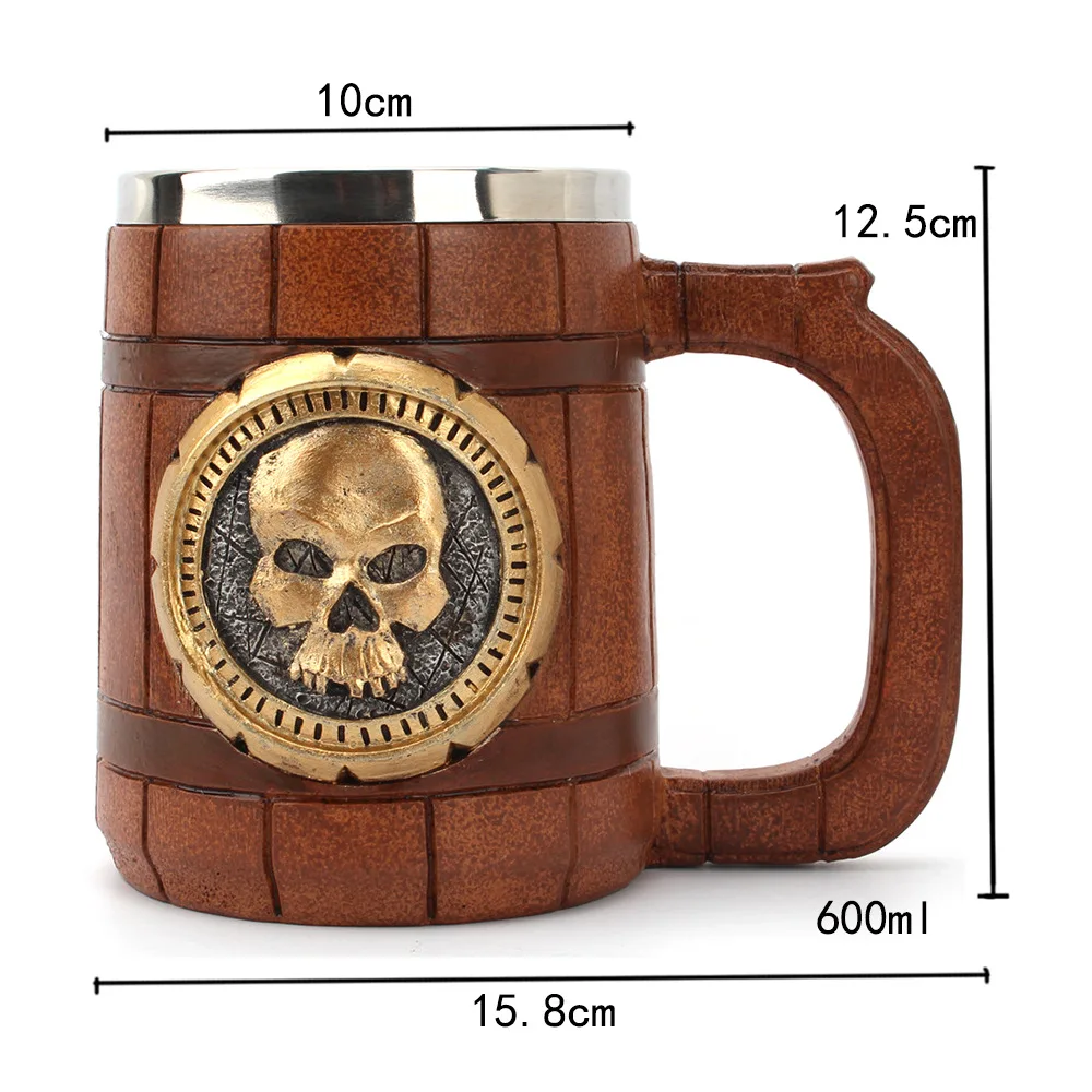 

2021 600ml Resin Skull Beer Mug Coffee Whiskey Creative Cup Vodka Drinking Bar Club Wine Water Glass Drinkware Cups And Mugs