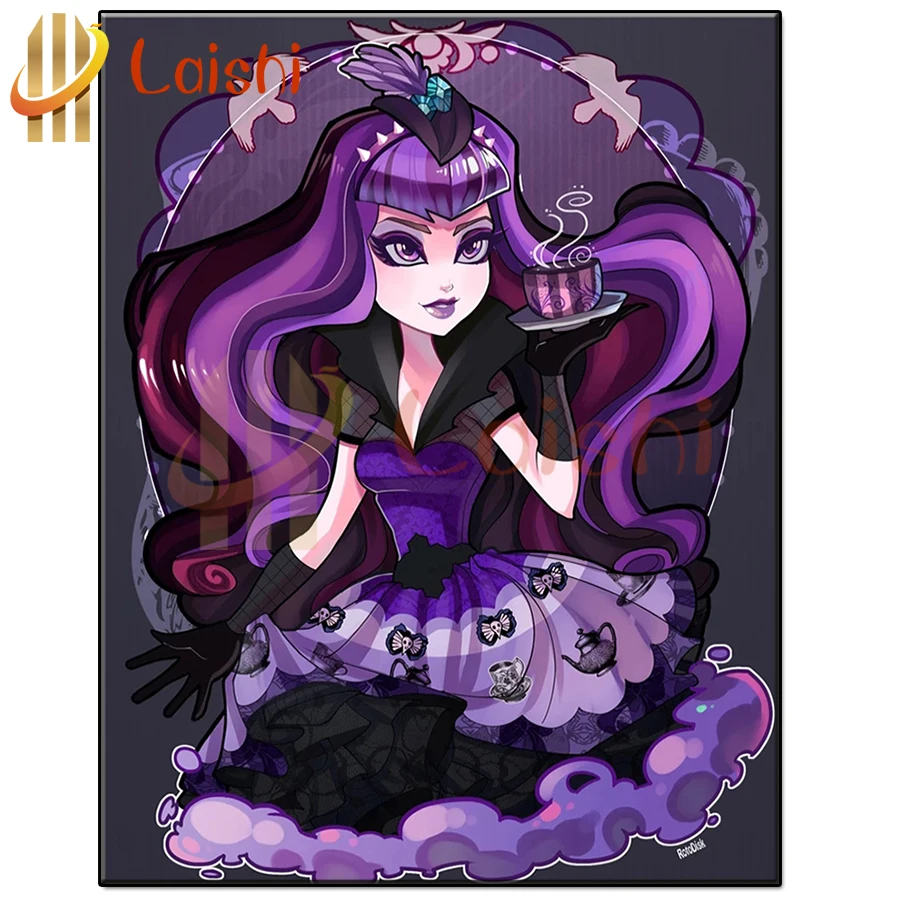 

Diy алмазная живопись фиолетовое платье принцессы 5d алмазная вышивка полный квадратный бриллиантовый горный хрусталь Вышивка крестом мозаи...