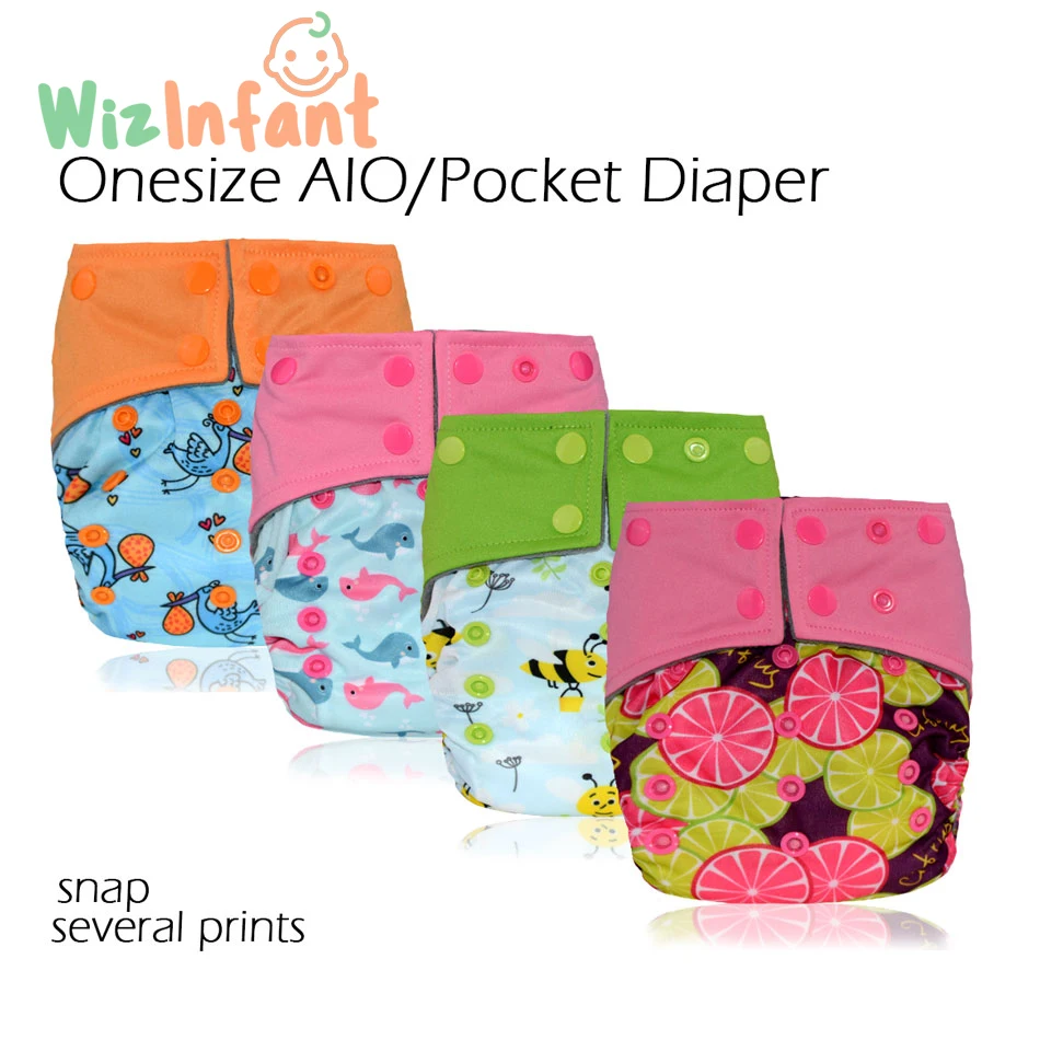 Тканевый подгузник Onesize AIO & Pocket для детей 3 15 S M L регулируемый двойная защита от