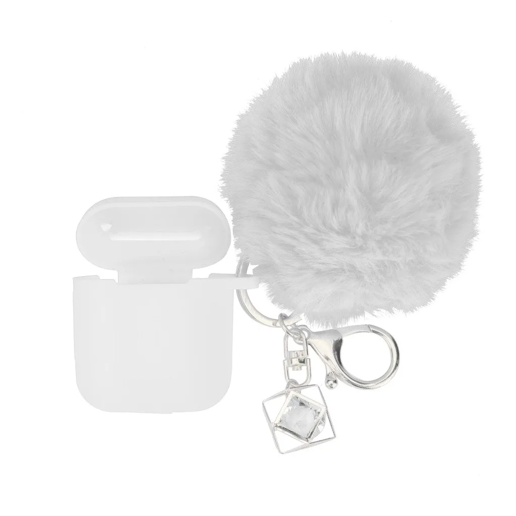 HIPERDEAL беспроводные наушники-вкладыши, стерео наушники для Airpods 2 и 1 зарядный чехол, силиконовый чехол и брелок с помпоном