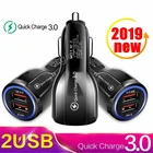 Портативное автомобильное зарядное устройство Quick Charge 3,0, 5 В, 3,1 А, быстрая зарядка, GPS, Dual USB, автомобильное зарядное устройство для iPhone, Samsung, iPad, двойное USB зарядное устройство