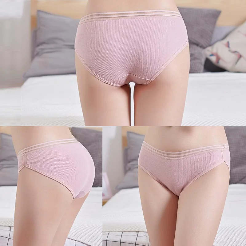 Panties Cotton Plus Size L-XXL Womans Underwear Briefs Women Thread Mid Rise Undershorts Sporty Shorts Breathable Underpants | Женская
