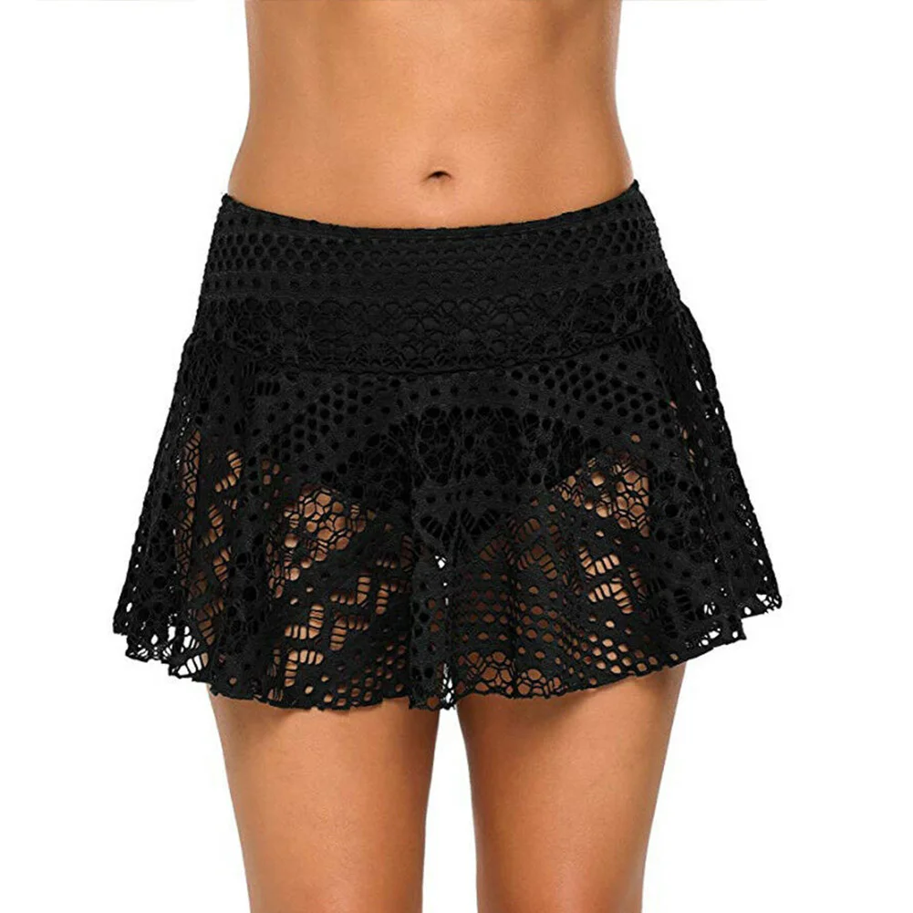 Monokini Bathing Solid Lace Shorts Skirt Swimwear Crochet Pantskirt Holiday Women Bikini Bottom Sexy Swim Beach Summer Ladies | Спорт и