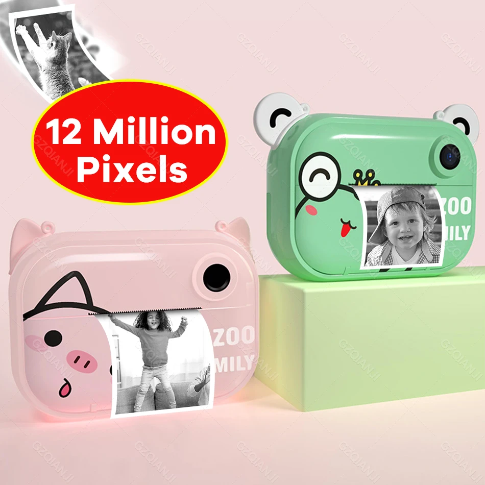 Термопринтер для фотографий 58 мм мгновенная камера 1080P Цифровая детей печать