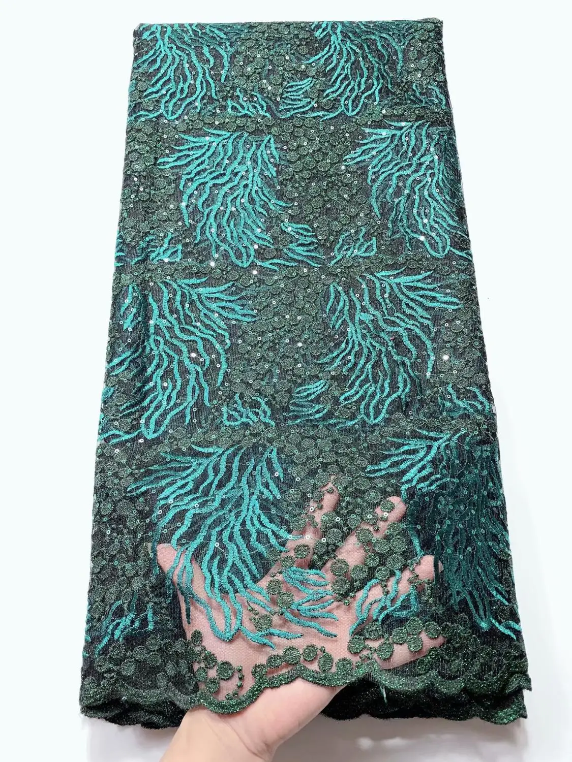 Высококачественная оранжевая французская кружевная ткань 100% хлопок вышивка