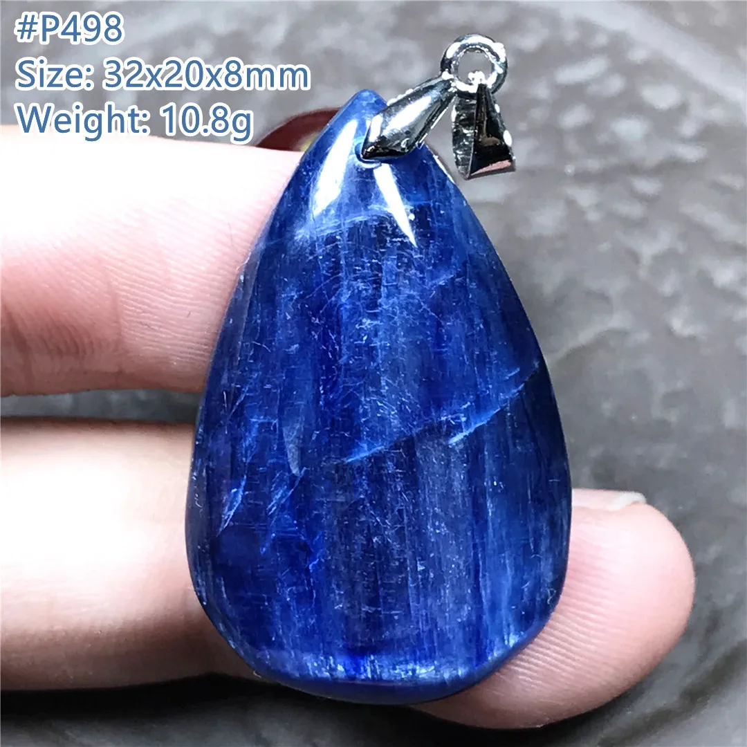 

Top Natural Blue Kyanite Crystal Pendant For Women Lady Men Beads Cat Eye Stone Silver Water Drop Healing Luck Gemstone AAAAA