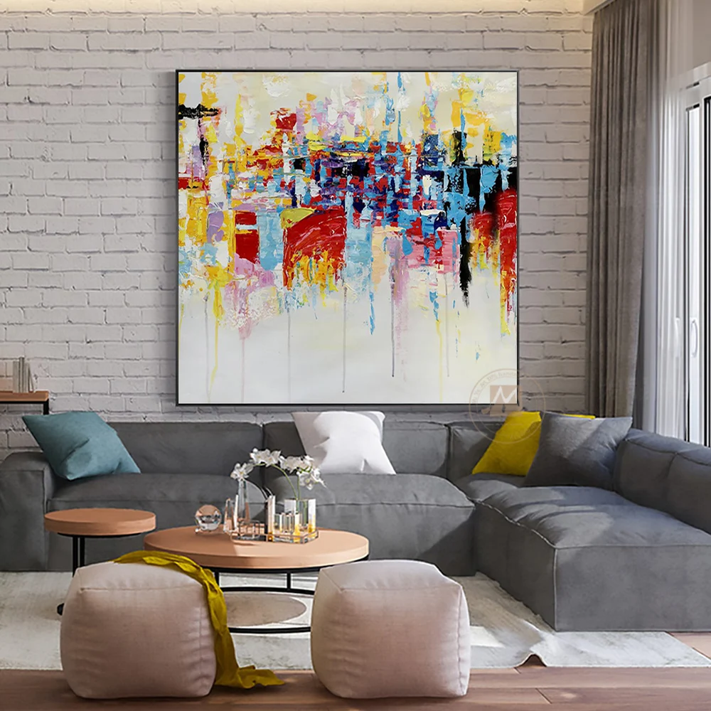 Винтажная Современная картина маслом на холсте ручная работа без рисунков