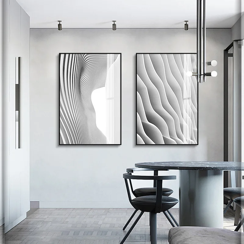 Минималистский номер абстрактный Tectangle волна воды синий серый линии