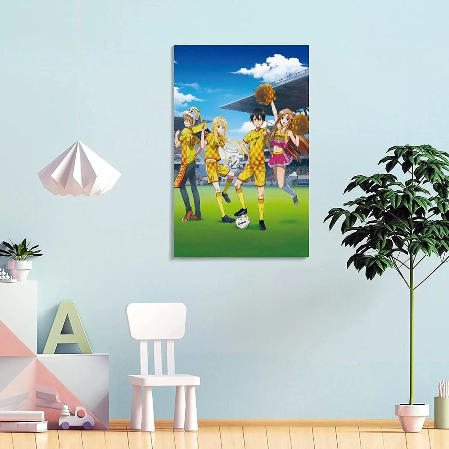 С рисунком из аниме мастера меча онлайн Футбол плакат декоративной живописи