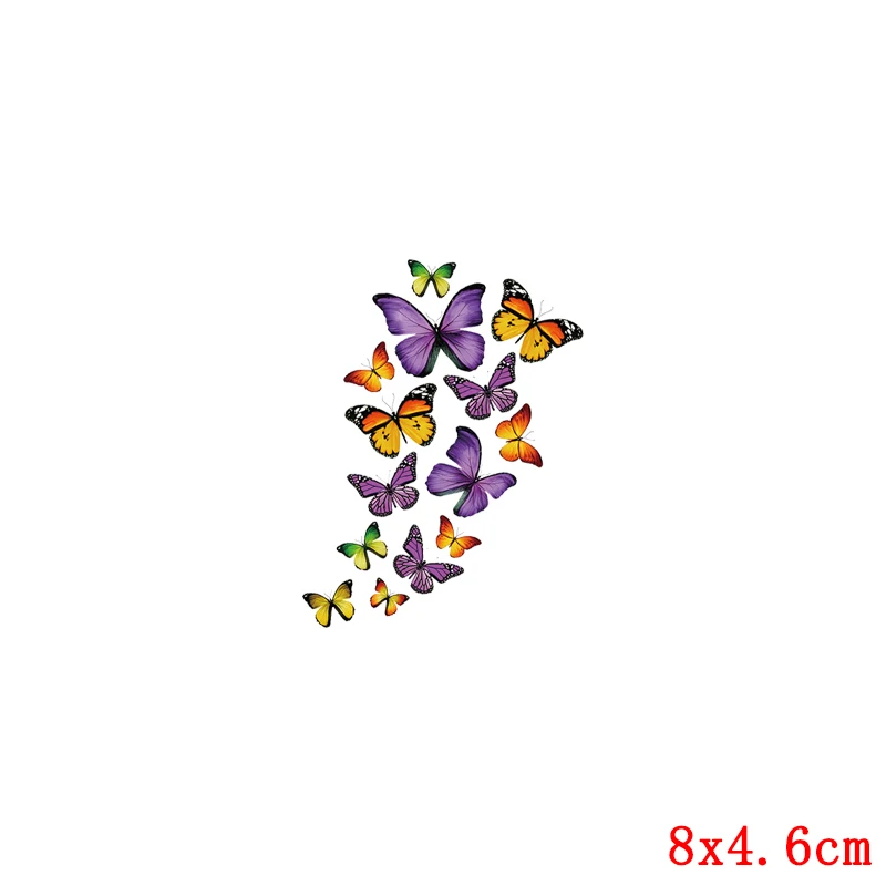 Цветные термонаклейки с бабочками на одежду красивые наклейки для глажки одежды