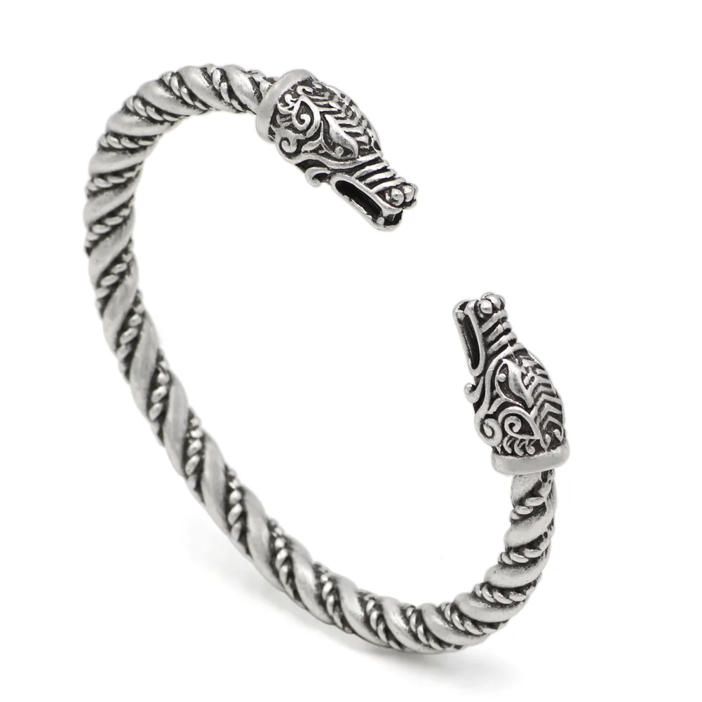 10 шт норвежский викинг дракон браслет с волчьей головой подарочной