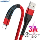 Зарядный кабель USB Type C для Samsung S9, S10, Xiaomi mi 9, Note 7, 8, 10, K20 Pro, USBC, TypeC, провод для быстрой зарядки телефона, 1 м, 2 м, 3 м