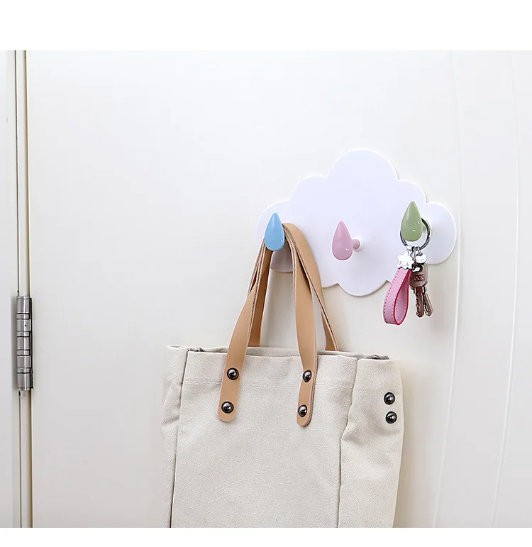 Милые облачки 3 крючка клейкая кухонная настенная подвесная креативная