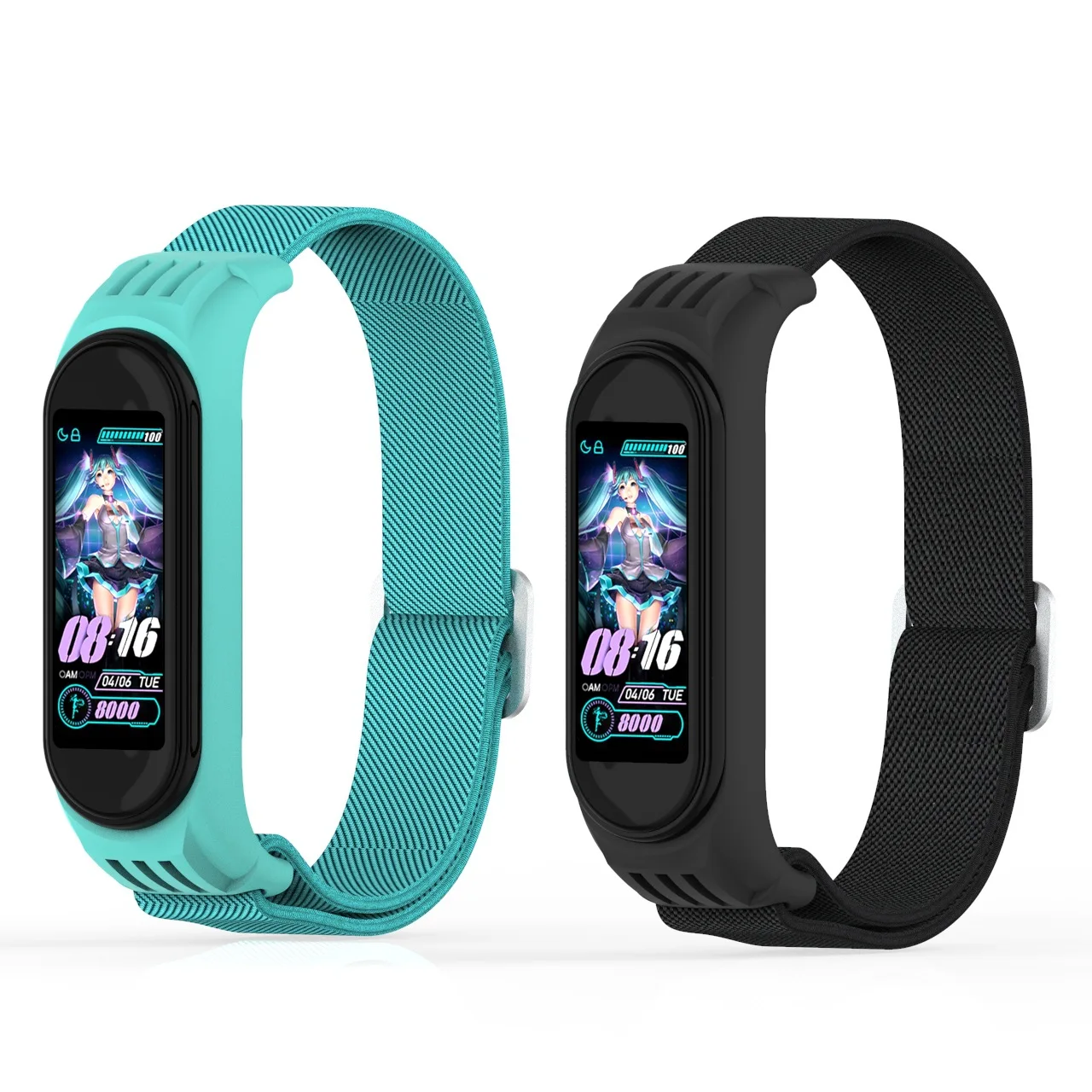 2021 New Nylon Loop Strap For  Xiaomi Mi band 3/4/5/6 Bohemia Elastic Watch Replacement Strap For Mi band 5 4 Wristband Bracelet