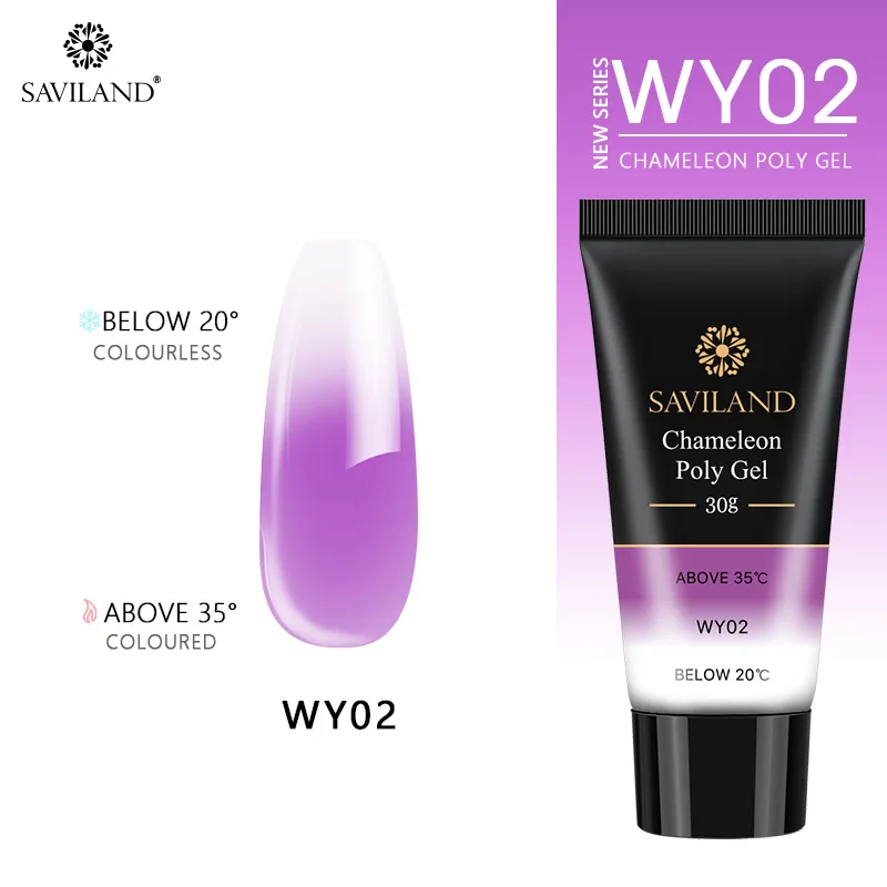 30ml WY02 SAVILAND поли гель меняющий цвет 30 мл 15 мл термальный поли гель наращивание ногтей быстро желе кристалл УФ строительный гель для полировки дизайн - Цвет: 30ml WY02