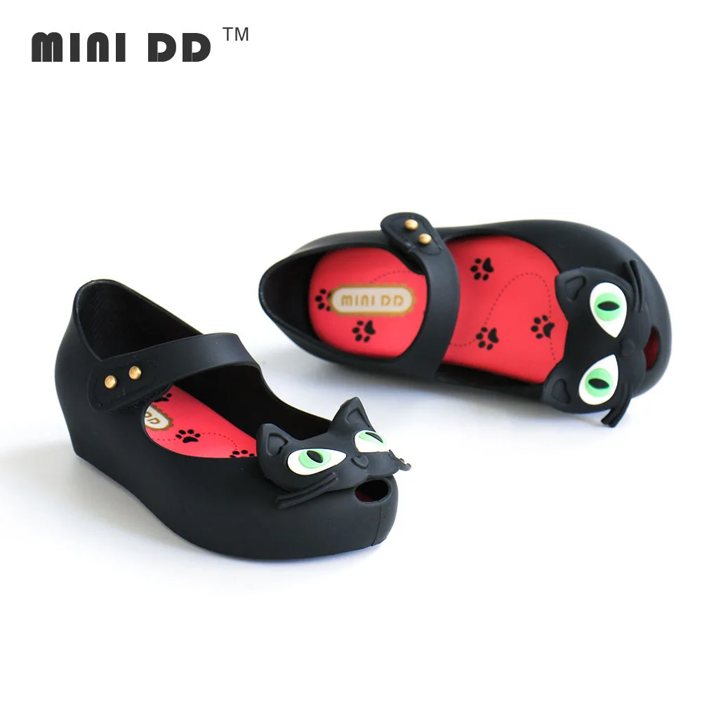 Mini Melissa/3 цвета; детские сандалии с котами; прозрачные сандалии для девочек; коллекция года; Летние сандалии для девочек; пляжная обувь для малышей; 12-19 см