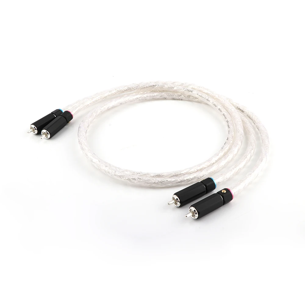 

Hifi аудио RCA штекер аудио кабель Liton посеребренный двойной фильтр кольцо лихорадка аудио сигнальный кабель RCA к RCA