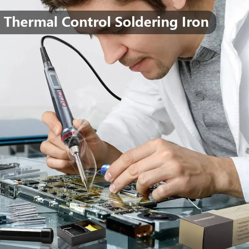 

110V/220V 90W LED Digital Soldering Iron Kit Adjustable Temperature Electrical Soldering Iron 4 Wire Core Welding Tools NEW