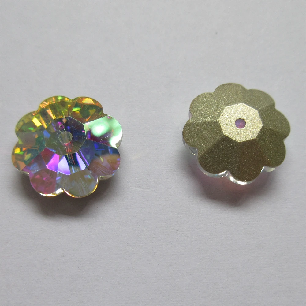Кристалл AB Маргарита камни стеклянные стразы пришить с плоской задней стороной