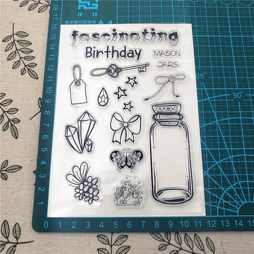 Горячая Распродажа прозрачный штамп с алфавитом в бутылке желаний/силиконовый